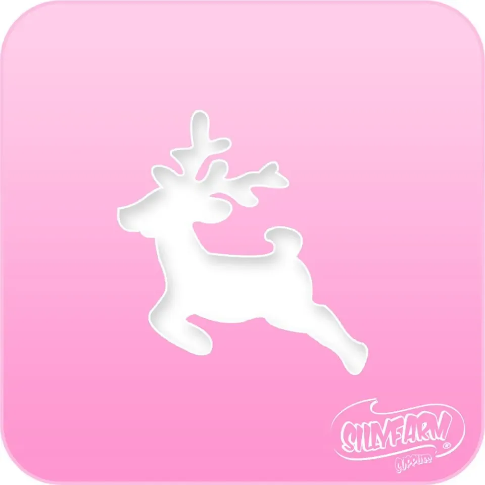 F.A.B. Reindeer Pink Power Stencil pochoir renne réutilisable 2,5 pouces