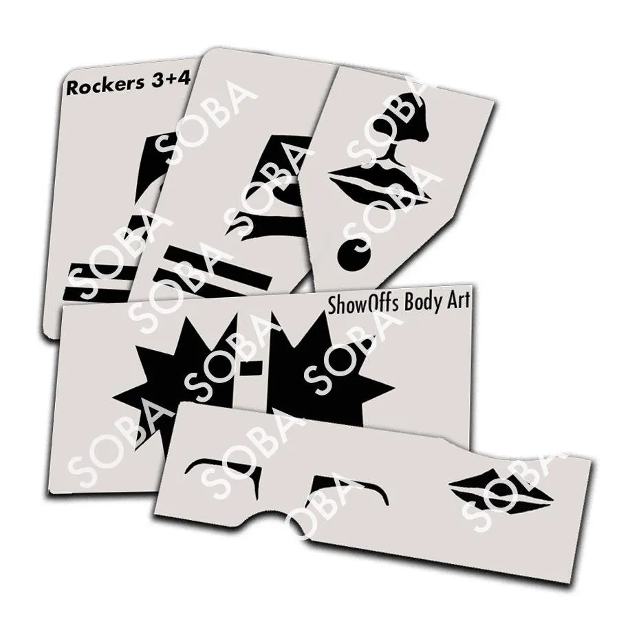 ProAiir StencilEyes Rockers 1-4 set 4 pochoirs visage rock