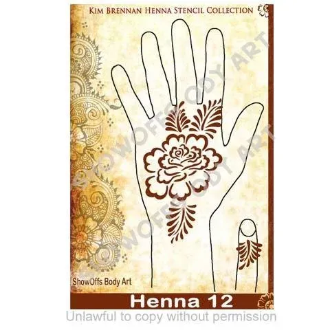 ProAiir Henna Stencil pochoir henné n°12 réutilisable