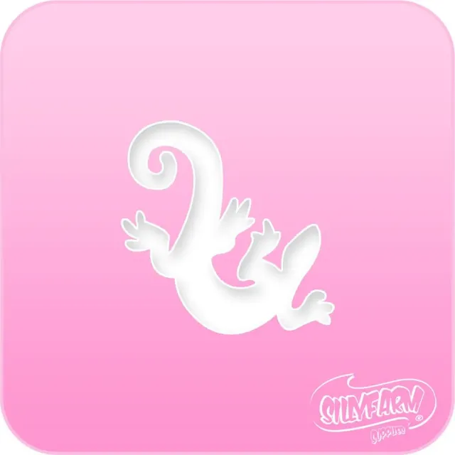 F.A.B. Gecko Pink Power Stencil pochoir gecko rose réutilisable