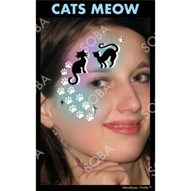 ProAiir StencilEyes Cats Meow pochoir maquillage chat réutilisable