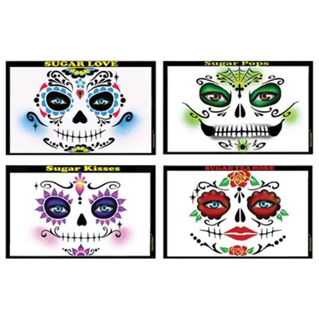 ProAiir StencilEyes Sugar Skulls set pochoirs visage adulte
