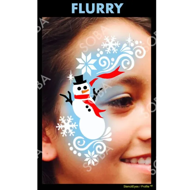 ProAiir StencilEyes Flurry Snowman pochoir maquillage Noël