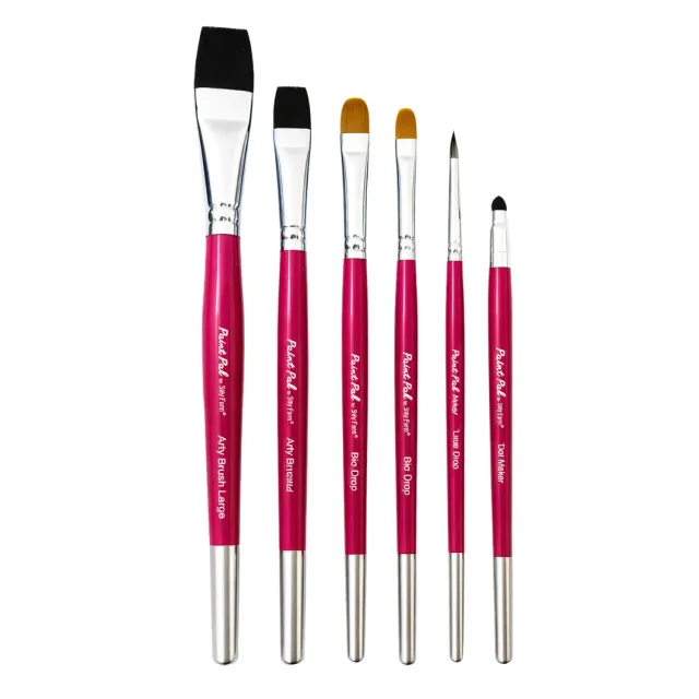 F.A.B. Paint Pal Variety Brush Set (6pc) pinceaux maquillage visage synthétiques