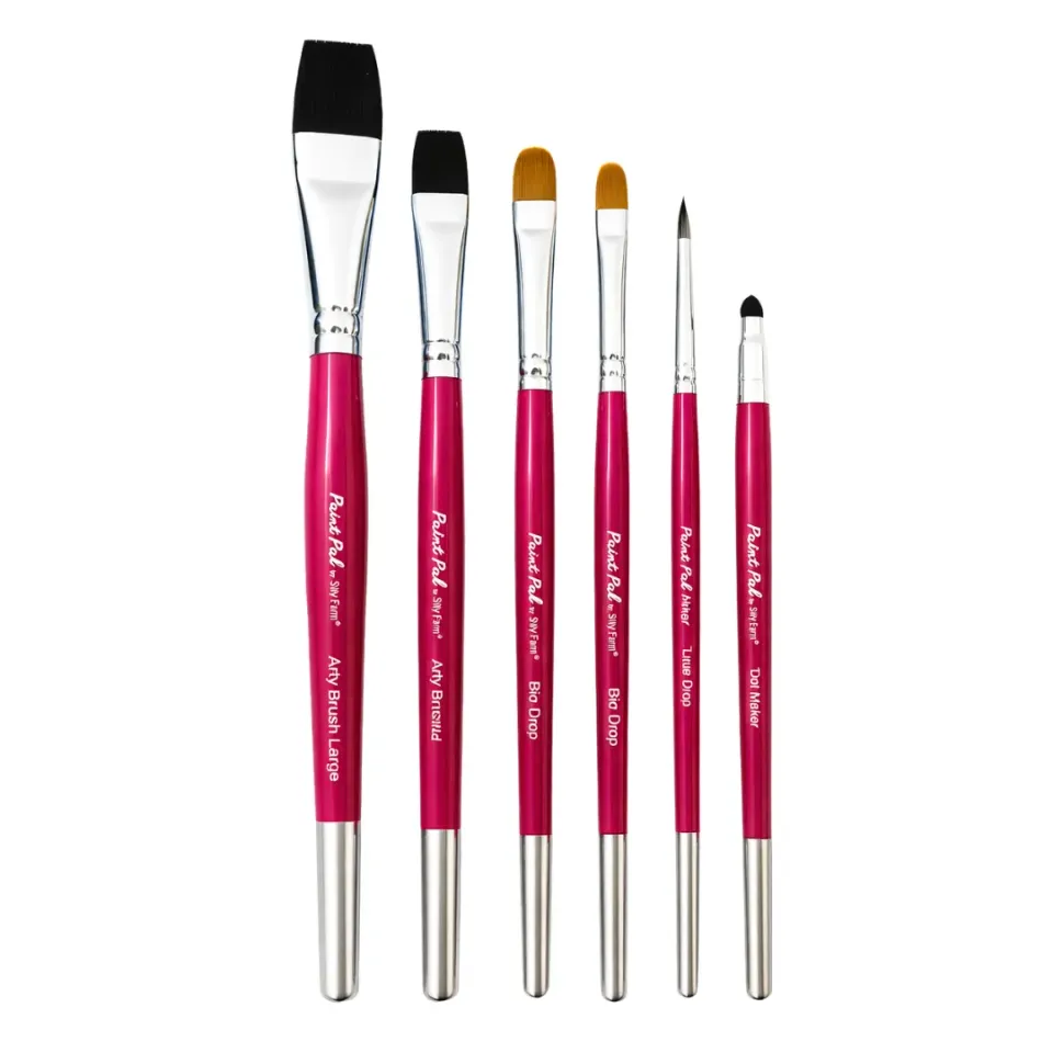 F.A.B. Paint Pal Variety Brush Set (6pc) pinceaux maquillage visage synthétiques