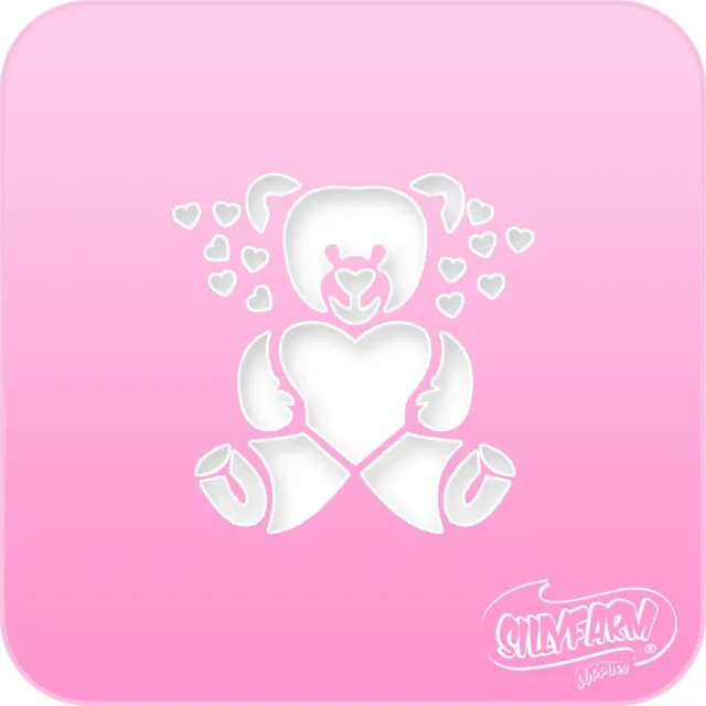 F.A.B. Teddy Bear Pink Power pochoir ours visage réutilisable