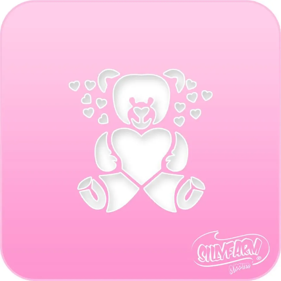 F.A.B. Teddy Bear Pink Power pochoir ours visage réutilisable