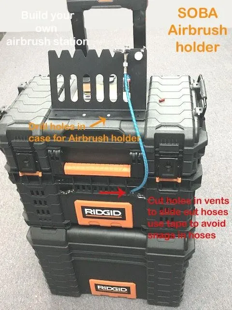 ProAiir Shark Tooth support aérographe 6 places métal