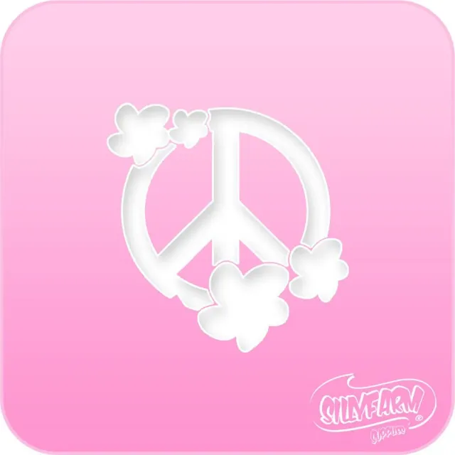 F.A.B. Pink Power Peace Flowers pochoir fleurs 6,4 cm
