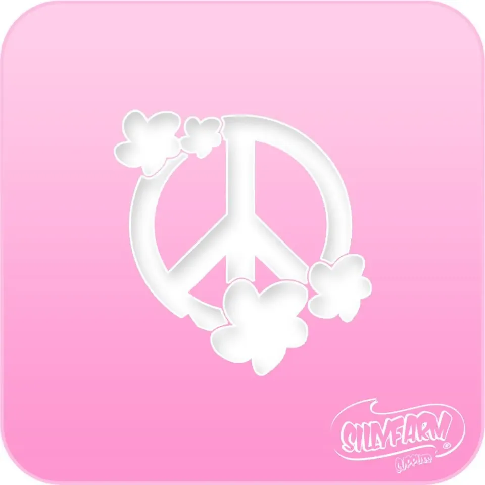 F.A.B. Pink Power Peace Flowers pochoir fleurs 6,4 cm