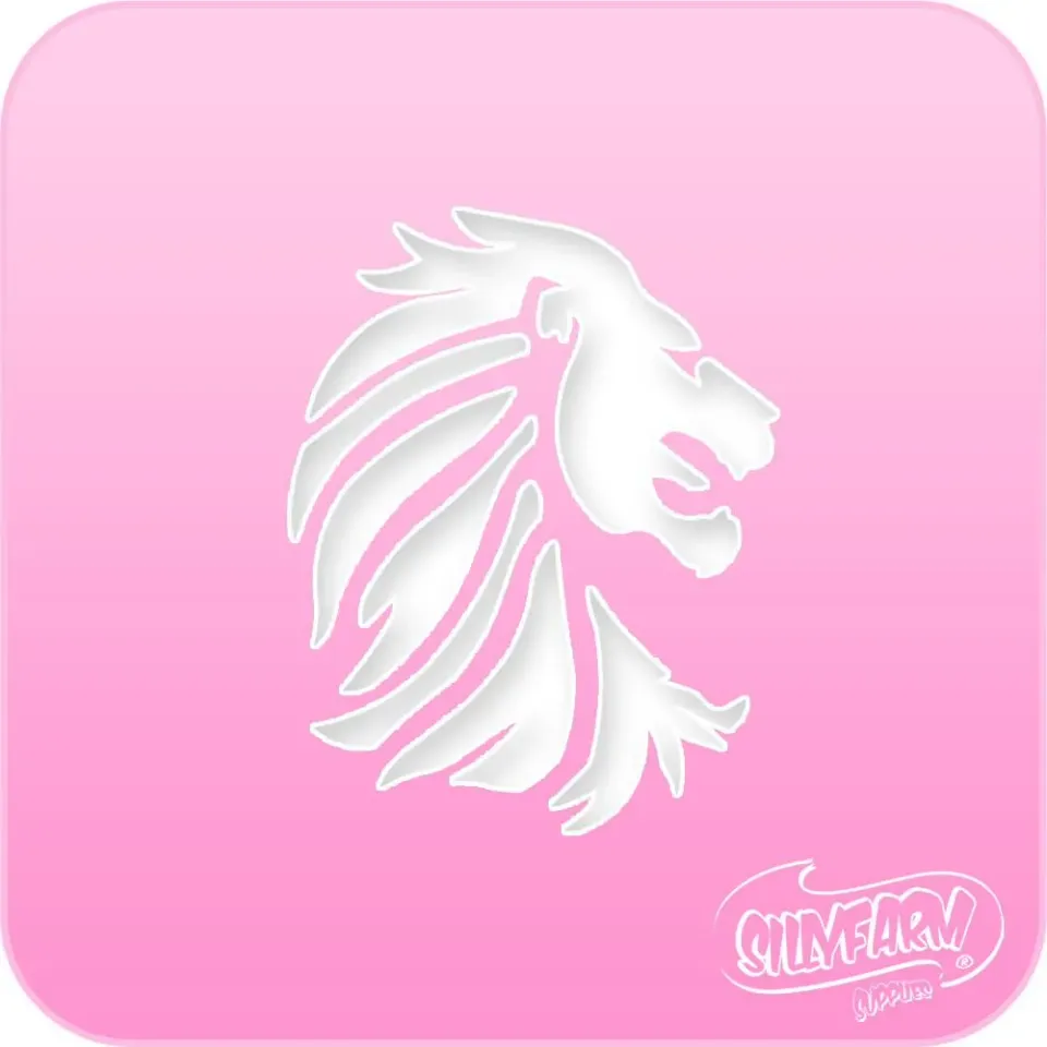 F.A.B. Lion Head Pink Power Stencil pochoir visage lion