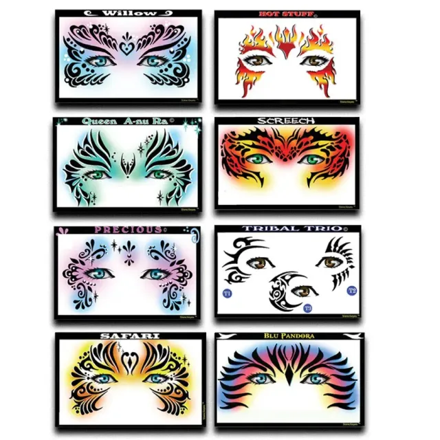 ProAiir StencilEyes Embellishments pochoir visage adulte lot 8