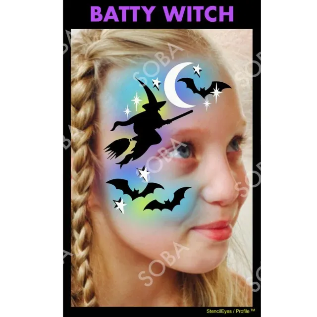 ProAiir StencilEyes Batty Witch pochoir taille unique Halloween