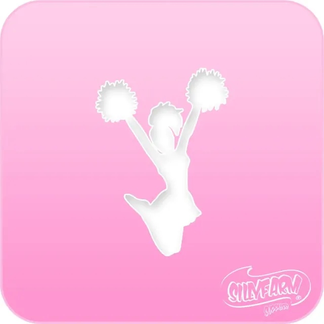 F.A.B. Pink Power Cheerleader pochoir visage sport