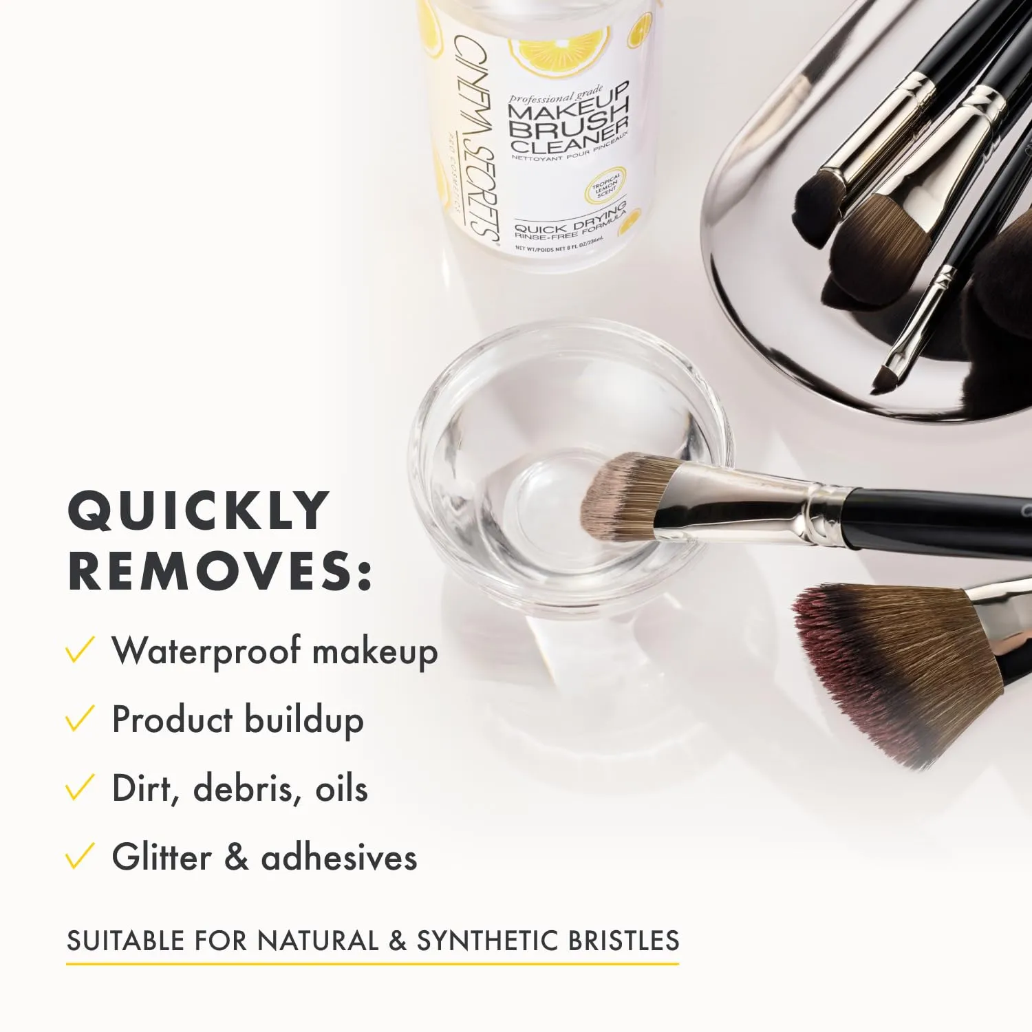 Cinema Secrets Citron kit nettoyant pinceaux 16oz+2oz spray