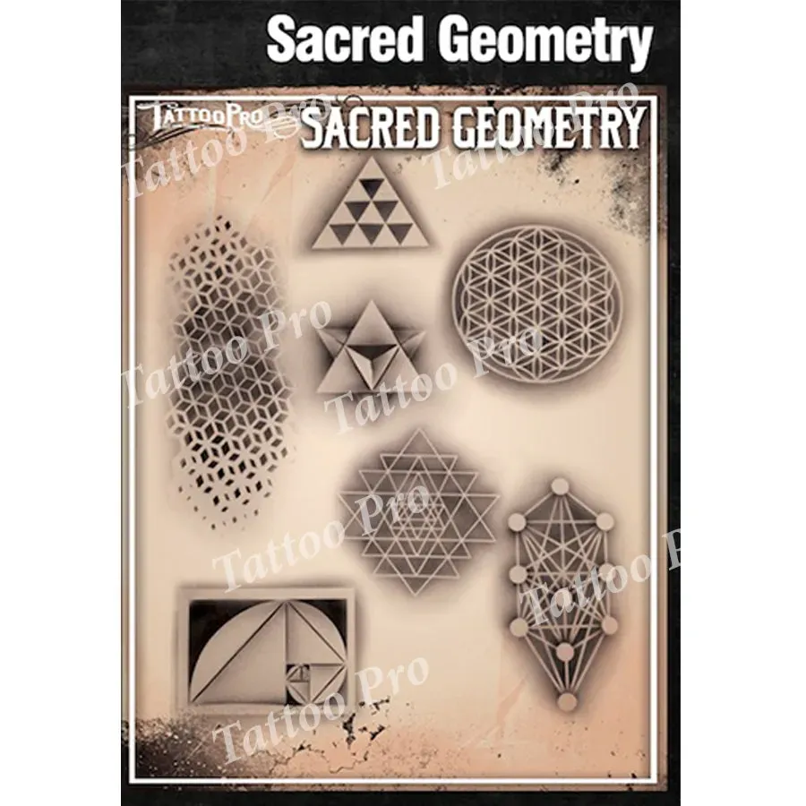 ProAiir Tattoo Pro Stencils Sacred Geometry pochoir tatouage fin