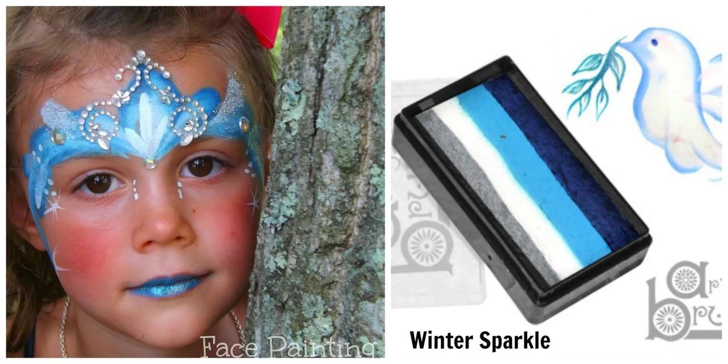 F.A.B. Winter Sparkle Arty Cake peinture visage 28g bleu givré