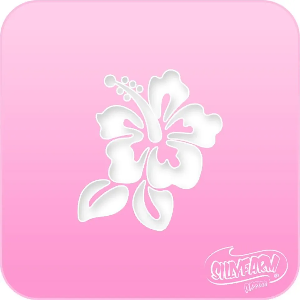 Silly Farm Hibiscus pochoir visage fleur tropicale rose