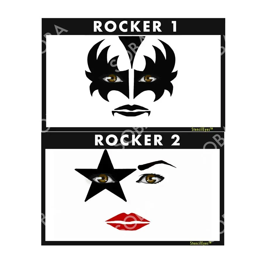 ProAiir StencilEyes Rocker 1 & 2 pochoir visage adulte rock