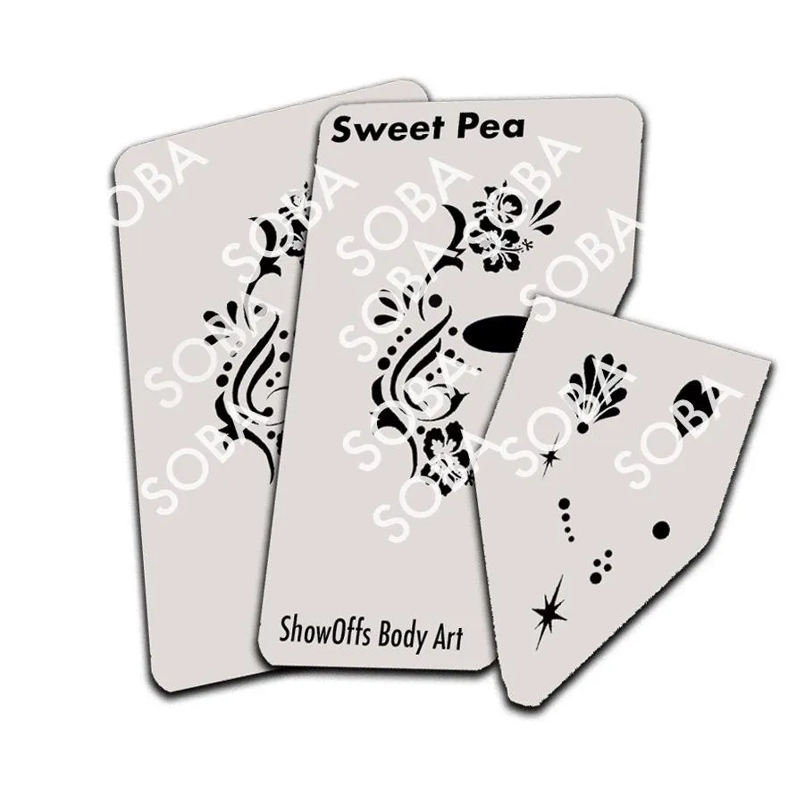 ProAiir StencilEyes Sweet Pea pochoir visage adulte floral