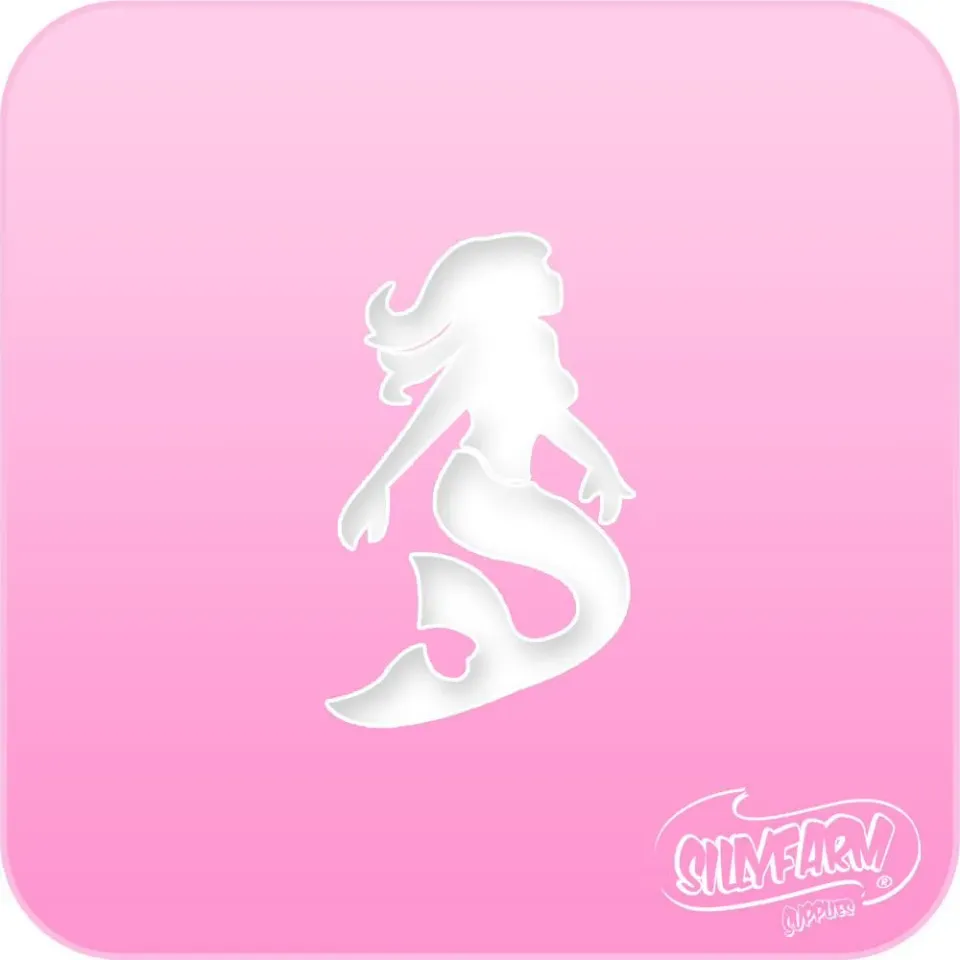 F.A.B. Pink Power Mermaid Stencil pochoir sirène rose réutilisable